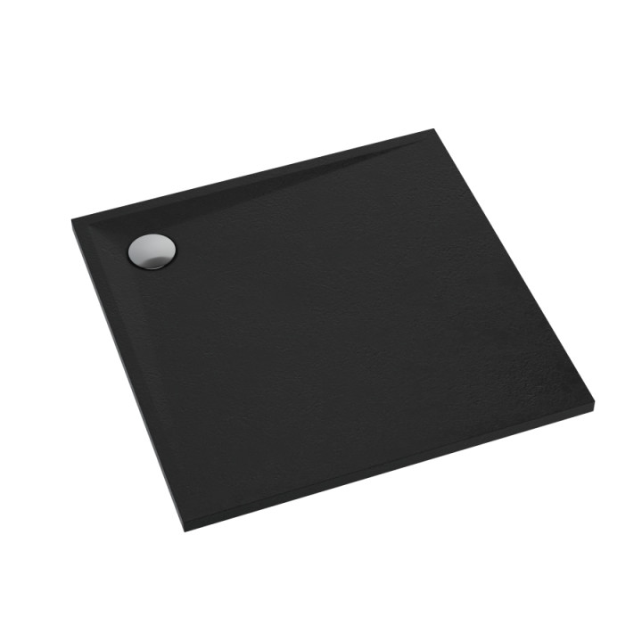 Schedline Brodzik kompozytowy Stabilsound Plus® Libra Black Stone 80x80x3 cm, kwadratowy, Gwarancja 15 lat